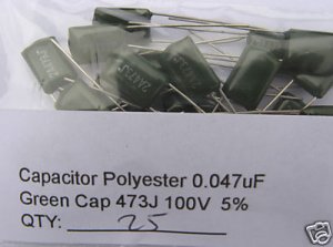 25 X 0.047uF Polyester Film Capacitors 0.047 MF 47nF
