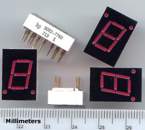 5pcs - Seven segment red led display. HP 5082-7760