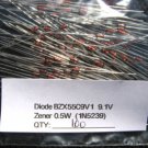 100 - BZX55C9V1 0.5W (1N5239) 9.1V ZENER DIODE IN5239 100 - BZX55C9V1 0.5W (1N5239) 9.1V ZENER DIODE IN5239