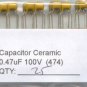 50 - 0.47uF 100V Ceramic Capacitors 0.47 mf uf (470nf)