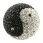 Crystal Ring YING YANG Design Sterling Silver Band - Available in WHOLE SIZES 6 & 7