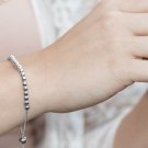ITALIAN STERLING SILVER ROUND BEAD 9.5" BOLO BRACELET JEWELRY WITH STOPPER BEAD