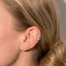 Curled Snake Shape 14KT EAR CUFFS Earrings WITH SIGNITY CZ - FREE SHIP