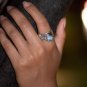 2 Band Sterling Silver Glass Ring Set - Whole Sizes 6, 7, 8 and 9