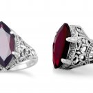 SALE!!!  - Vintage Style Sterling Silver Garnet Gemstone Ring - Sizes 5 - 10