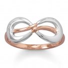 SALE!!! - 14KT Rose Gold 2-tone Sterling Silver Infinity Ring - FREE SHIPPING