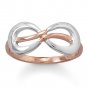 SALE!!! - 14KT Rose Gold 2-tone Sterling Silver Infinity Ring - FREE SHIPPING
