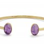 SALE!!! - 14KT Gold Plated Adjustable Amethyst Split Bangle