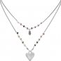 SALE!!! - Bali Heart Necklace with Dainty Faceted Multicolor Tourmaline Stones