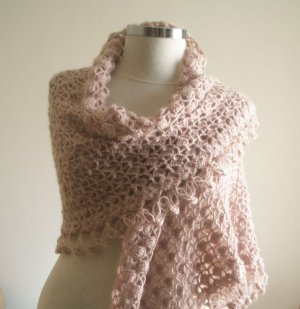 Crochet Shawl Caramel Soft Cozy Romantic New Special