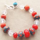 Tangerine Skies - Handmade Lampwork Bracelet (OR323)