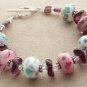 Rose Gardens - Handmade Lampwork Bracelet (PG139)
