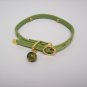 Green leather - 18k gold-plated dog collar (DF3)