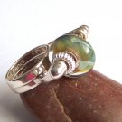 Moss Agate - Sterling Silver Pandora Bead Ring - (KI967)