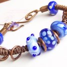 Denim Blue - Handmade Lampwork Bracelet (DL47)