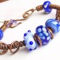 Denim Blue - Handmade Lampwork Bracelet (DL47)