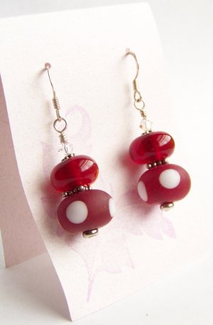 Rose Petals - Handmade Lampwork Earrings (RG91)