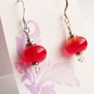 Crimson Tide II - Handmade Lampwork Earrings (TG157)