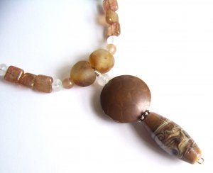 Cocoa Swirl - Handmade Lampwork Necklace (LI76)