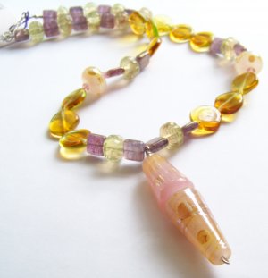 Honey Sunset - Handmade Lampwork Necklace (XA126)