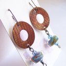 Patina Blue - Handmade Lampwork Earrings (NY53)