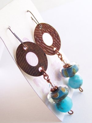 In The Deep End - Handmade Lampwork Earrings (BJ95)