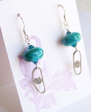 Petite Reflection - Handmade Lampwork Earrings (PB765)