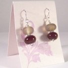 Frosted Root Beer - Handmade Lampwork Earrings (RW57)