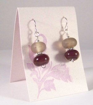 Frosted Root Beer - Handmade Lampwork Earrings (RW57)
