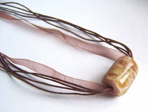 Chocolate Lite - Handmade Lampwork Necklace (GM826)