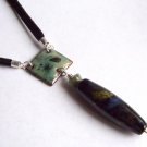 Ebony Green - Handmade Lampwork & Copper Necklace (EC534)