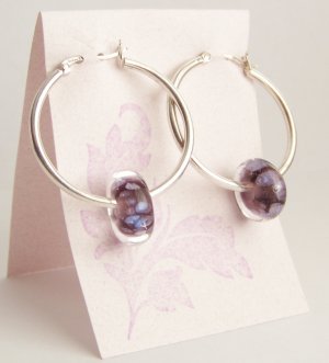 Purple Cosmo - Handmade Lampwork Earrings (PD6261)