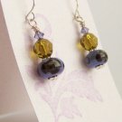 SOLD Ambered Purple Passion - Handmade Lampwork Earrings (PH556)