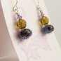 SOLD Ambered Purple Passion - Handmade Lampwork Earrings (PH556)