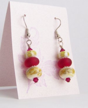 Caramel Apples - Handmade Lampwork Earrings (DJ1262)