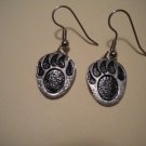 hand cast silver bear claw earrings