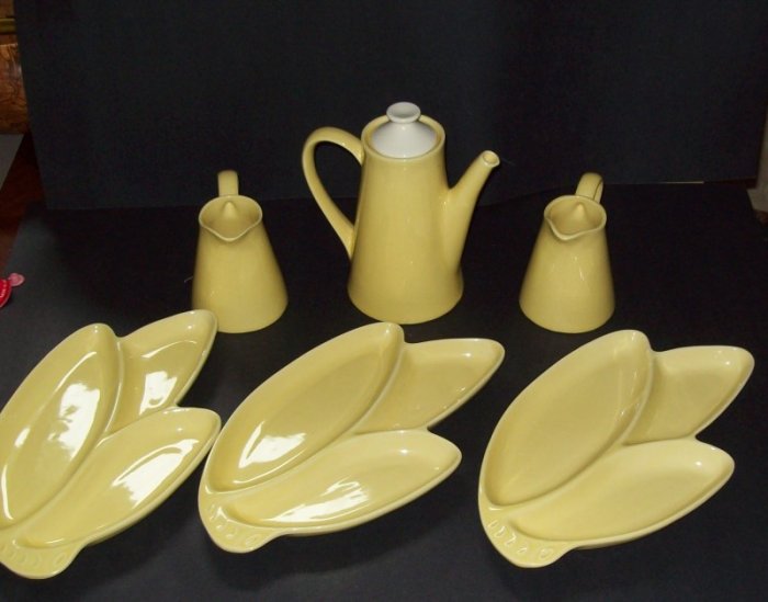 Teapot Dessert Serving Set Yellow USA