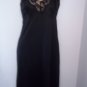 VINTAGE VANITY FAIR BLACK FULL SLIP LACE BODICE-HEM 38