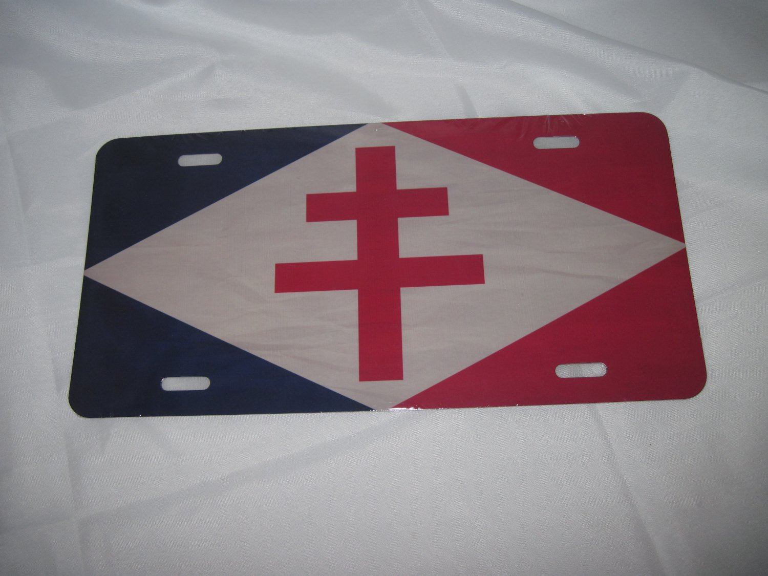 FREE FRENCH FRANCE NAVAL FLAG LICENSE PLATE 6 X 12 NEW ALUMINUM