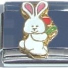 EASTER BUNNY WITH CARROT 9MM ITALIAN CHARM