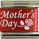 MOTHER'S DAY WITH ROSE RED LASER 9MM ITALIAN CHARM
