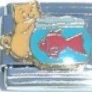 CAT IN THE FISH BOWL 9MM ITALIAN CHARM