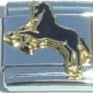 BLACK STALLION HORSE 9MM ITALIAN CHARM