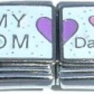 GLITTER MOM-DAUGHTER DOUBLE 9MM ITALIAN CHARM