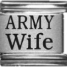 ARMY WIFE MILITARY 9MM LASER ITALIAN CHARM