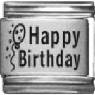 HAPPY BIRTHDAY 9MM LASER ITALIAN CHARM