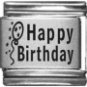 HAPPY BIRTHDAY 9MM LASER ITALIAN CHARM