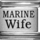 MARINE WIFE MILITARY 9MM LASER ITALIAN CHARM