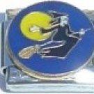 HALLOWEEN WITCH ON BROOM 9MM ITALIAN CHARM