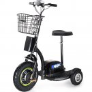 Easy-to-Operate Motorized Electric Personal Transporter Trike 48v 500w Black - 240LB Weight Capacity